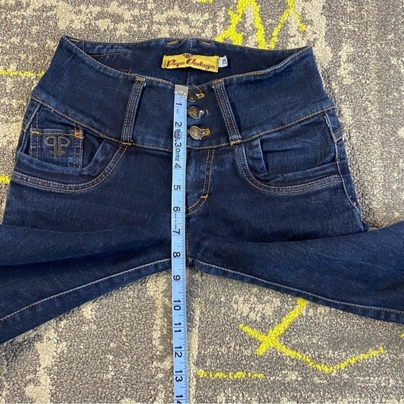 Pepe Jeans Dark Wash Low Rise Button Fly Y2K Style Stretch Skinny Jeans - Picture 6 of 8